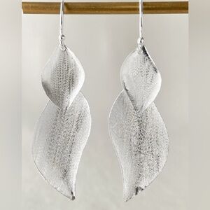 Elegant Sterling Silver Leaf Earrings